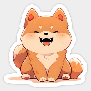 Cute Shiba Inu in Anime Aesthetic Sticker